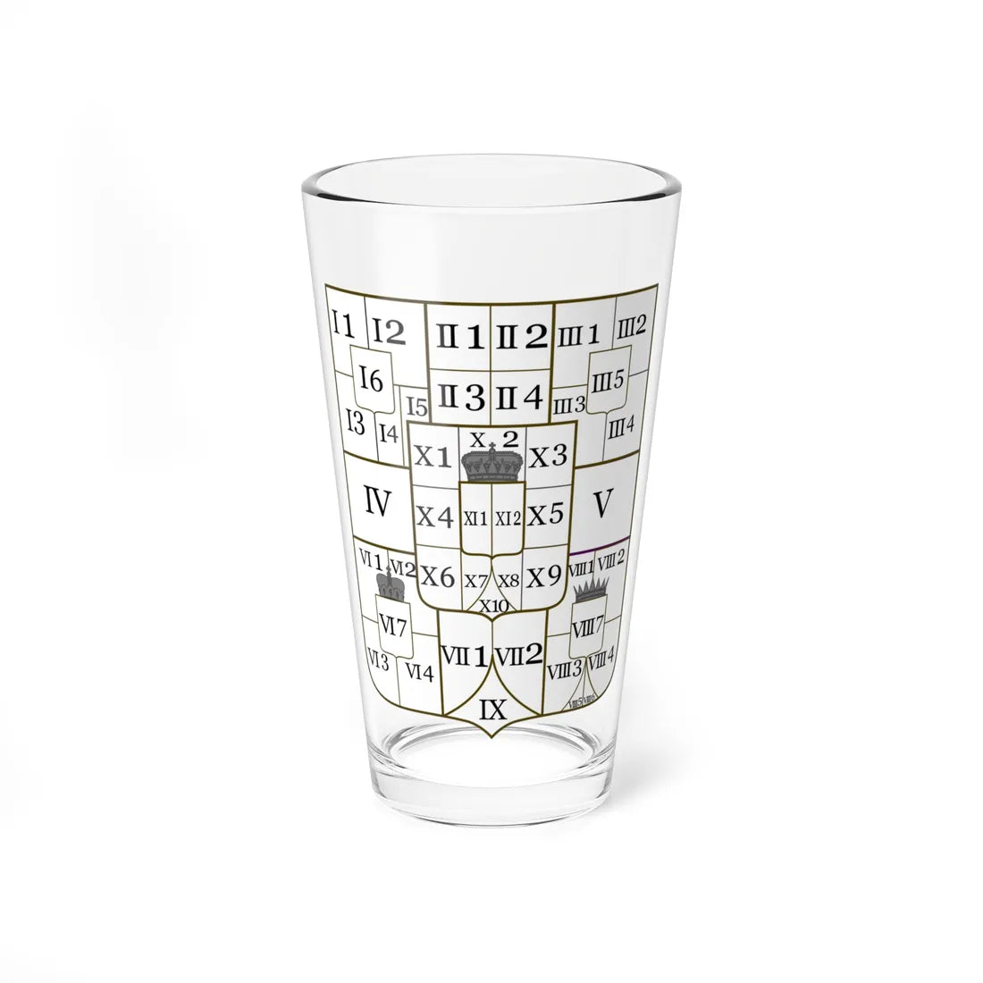 Greater Arms of Joseph II Holy Roman Emperor - Codes (Austria) (Coat of Arms) Pint Glass 16oz 16oz - Go Mug Yourself