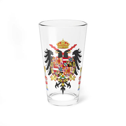 Greater Coat of Arms of Charles I of Spain Charles V as Holy Roman Emperor 1530-1556 (Spain) (Coat of Arms) Pint Glass 16oz 16oz - Go Mug Yourself