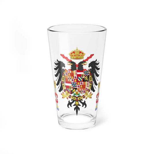 Greater Coat of Arms of Charles I of Spain Charles V as Holy Roman Emperor 1530-1556 (Spain) (Coat of Arms) Pint Glass 16oz 16oz - Go Mug Yourself