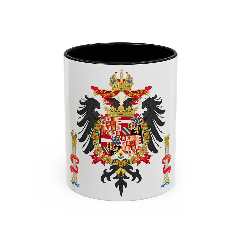 Greater Coat of Arms of Charles V Holy Roman Emperor, Charles I as King of Spain - Accent Coffee Mug 11oz Black - Go Mug Yourself