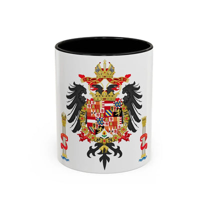 Greater Coat of Arms of Charles V Holy Roman Emperor, Charles I as King of Spain - Accent Coffee Mug 11oz Black - Go Mug Yourself