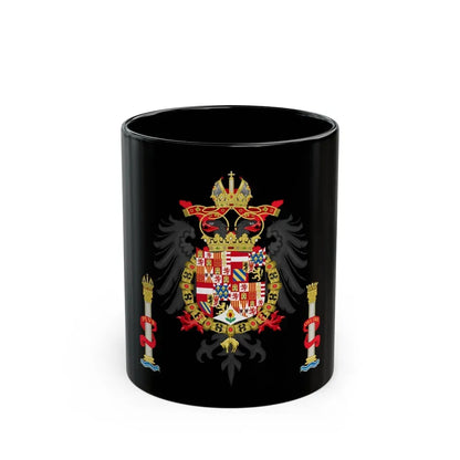 Greater Coat of Arms of Charles V Holy Roman Emperor, Charles I as King of Spain - Black Coffee Mug 11oz - Go Mug Yourself