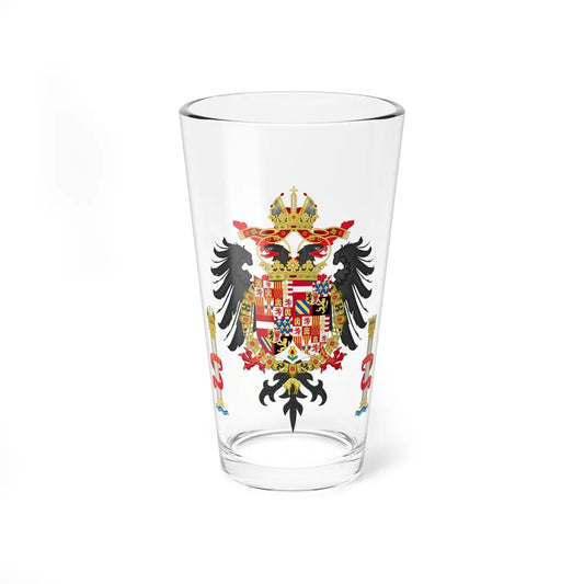 Greater Coat of Arms of Charles V Holy Roman Emperor, Charles I as King of Spain - Pint Glass 16oz-16oz-Go Mug Yourself