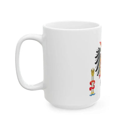 Greater Coat of Arms of Charles V Holy Roman Emperor, Charles I as King of Spain - White Coffee Mug - Go Mug Yourself