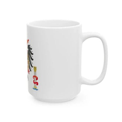 Greater Coat of Arms of Charles V Holy Roman Emperor, Charles I as King of Spain - White Coffee Mug - Go Mug Yourself