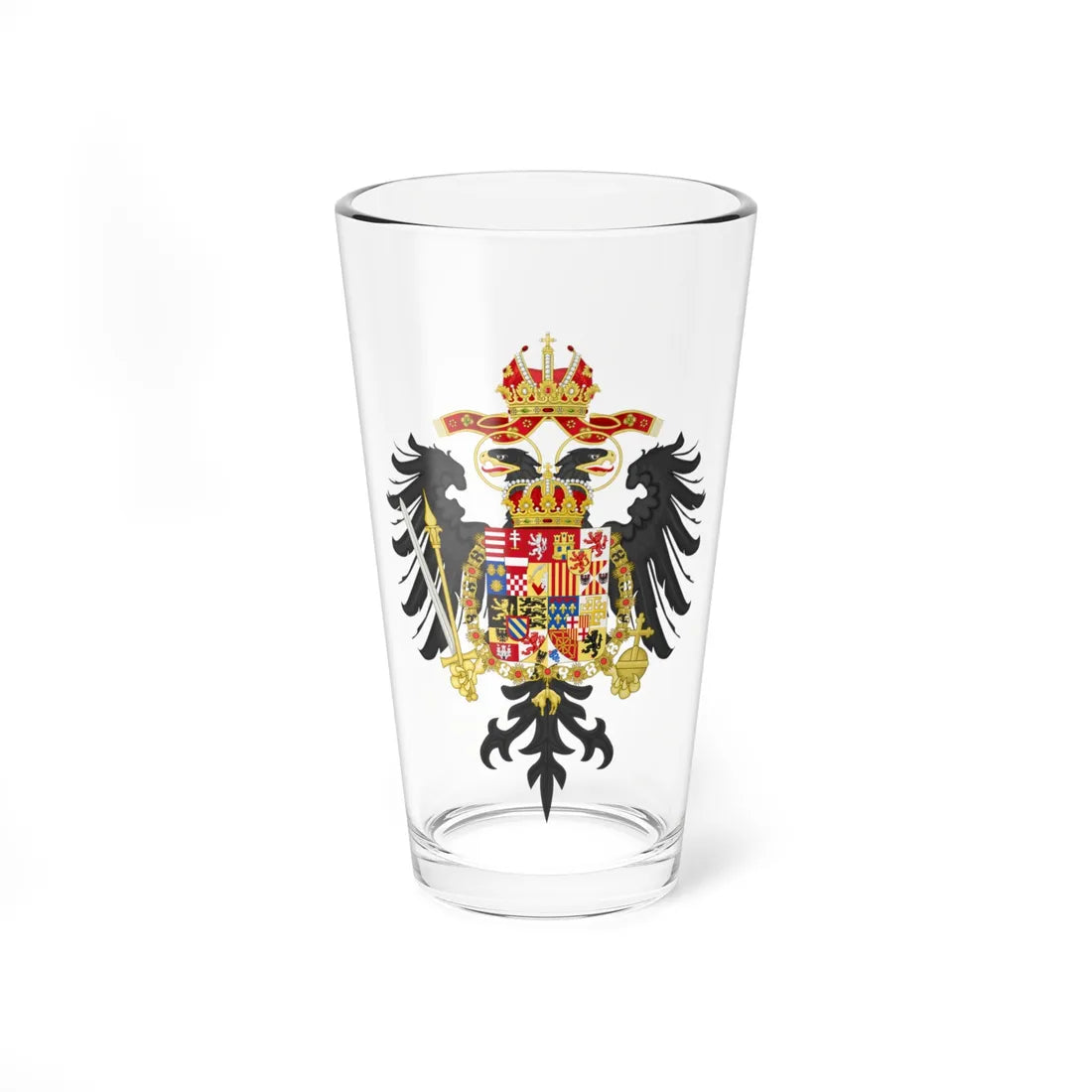 Greater Coat of Arms of Charles VI Holy Roman Emperor (Austria) (Coat of Arms) Pint Glass 16oz 16oz - Go Mug Yourself