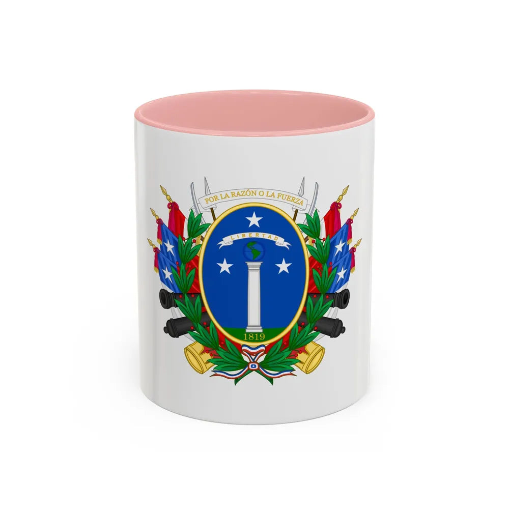 Greater Coat of Arms of Chile (1819-1834) - Accent Coffee Mug 11oz Pink - Go Mug Yourself