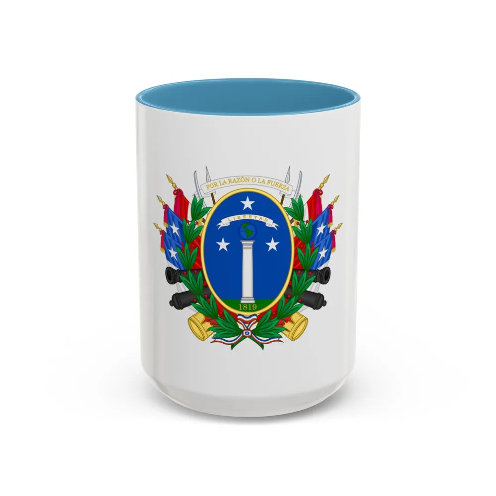 Greater Coat of Arms of Chile (1819-1834) - Accent Coffee Mug 15oz Light Blue - Go Mug Yourself