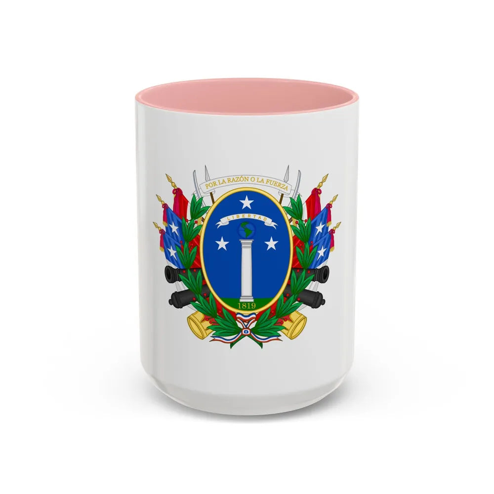 Greater Coat of Arms of Chile (1819-1834) - Accent Coffee Mug 15oz Pink - Go Mug Yourself