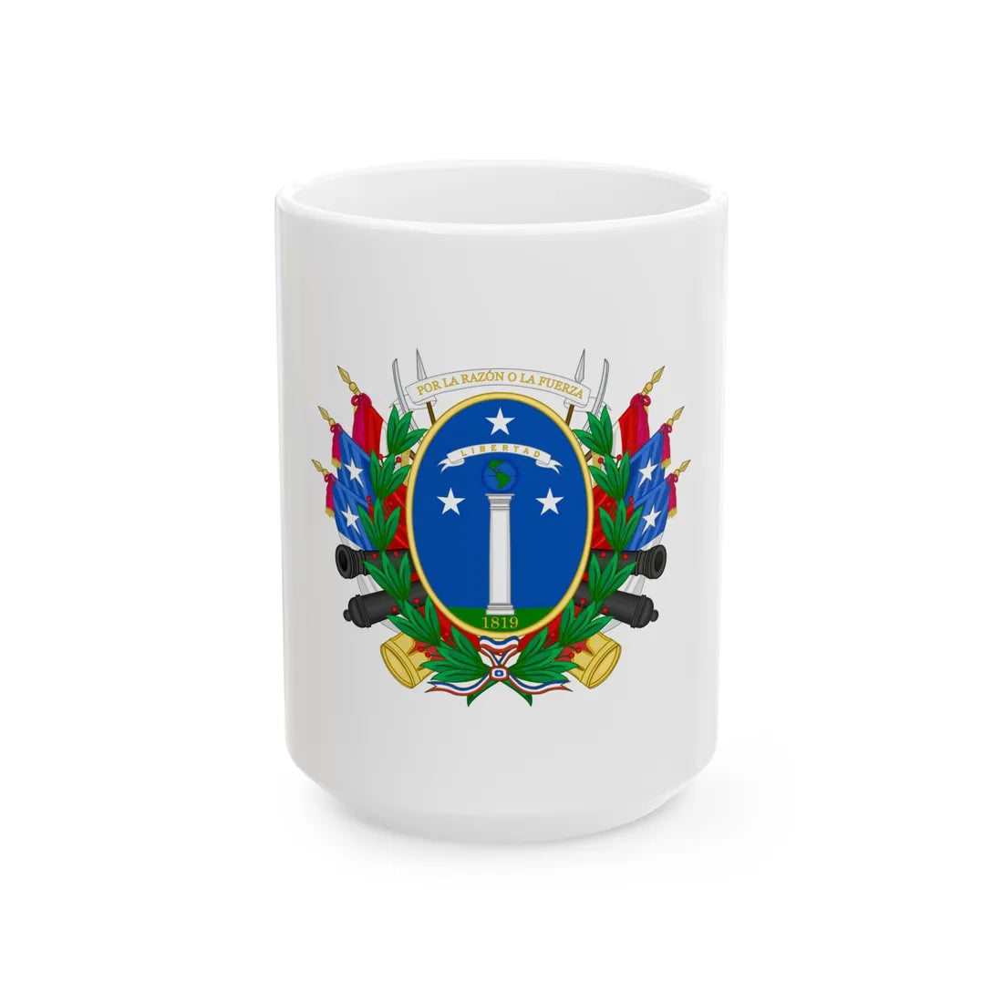Greater Coat of Arms of Chile (1819-1834) - White Coffee Mug 15oz - Go Mug Yourself