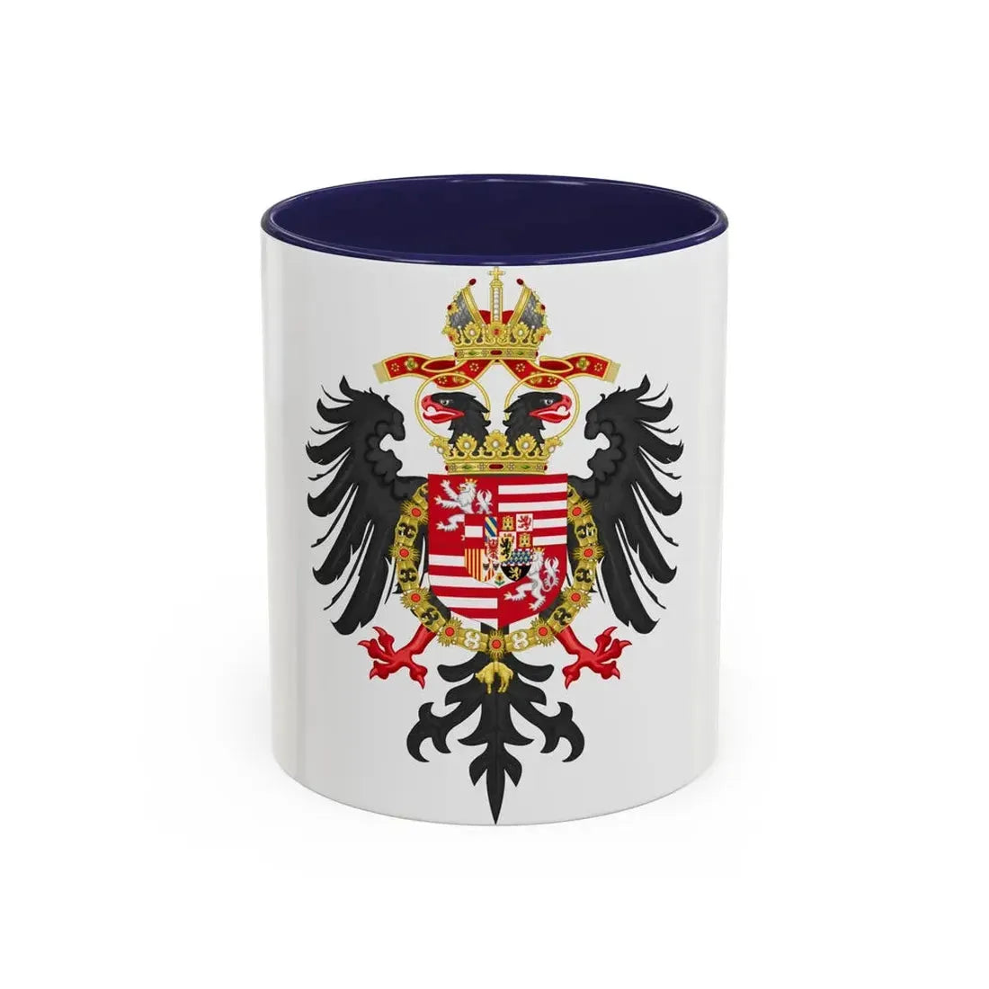 Greater Coat of Arms of Ferdinand I, Holy Roman Emperor - Accent Coffee Mug 11oz Navy - Go Mug Yourself