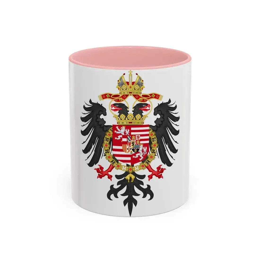 Greater Coat of Arms of Ferdinand I, Holy Roman Emperor - Accent Coffee Mug 11oz Pink - Go Mug Yourself