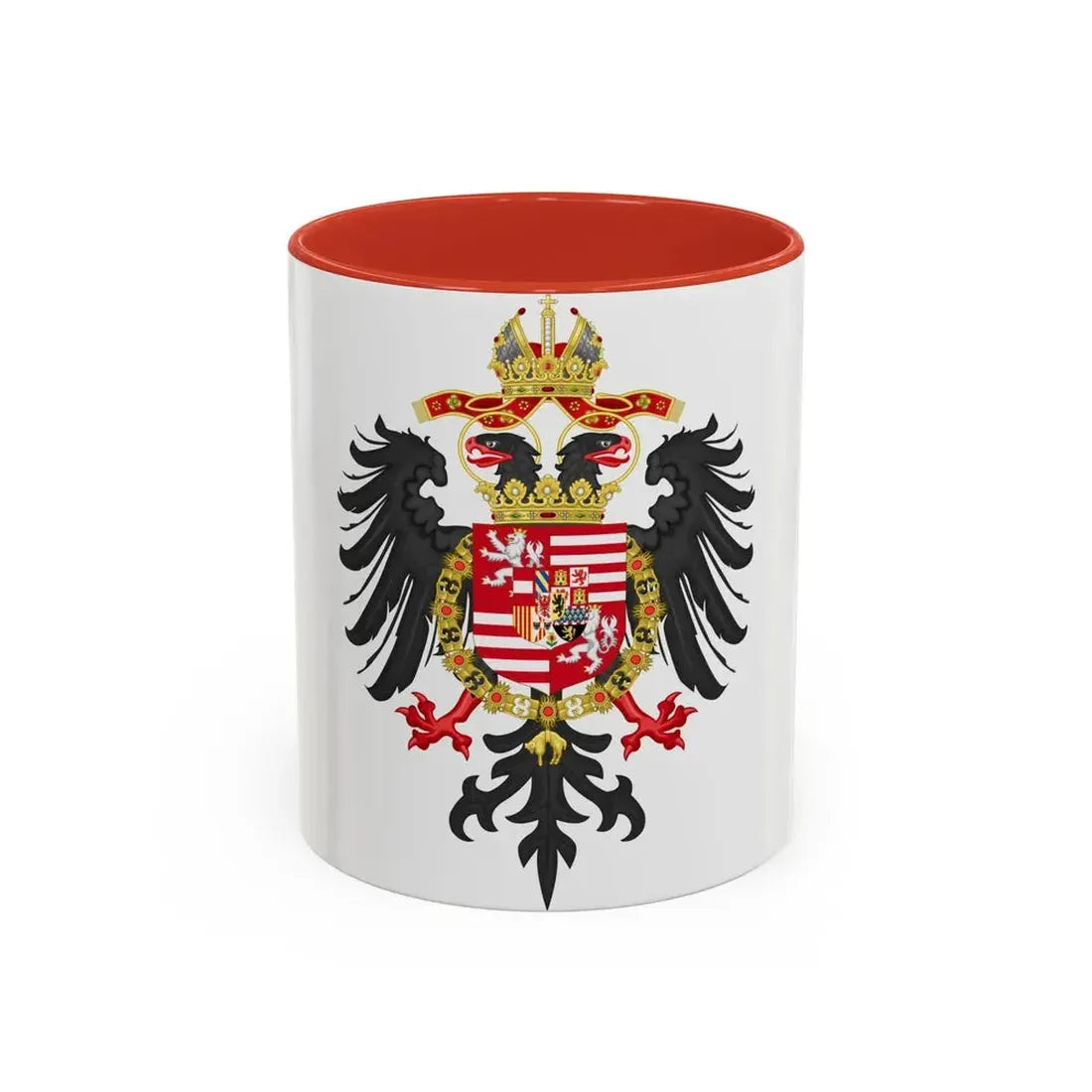 Greater Coat of Arms of Ferdinand I, Holy Roman Emperor - Accent Coffee Mug 11oz Red - Go Mug Yourself