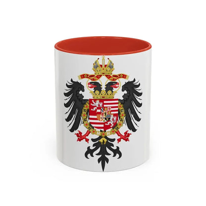 Greater Coat of Arms of Ferdinand I, Holy Roman Emperor - Accent Coffee Mug 11oz Red - Go Mug Yourself