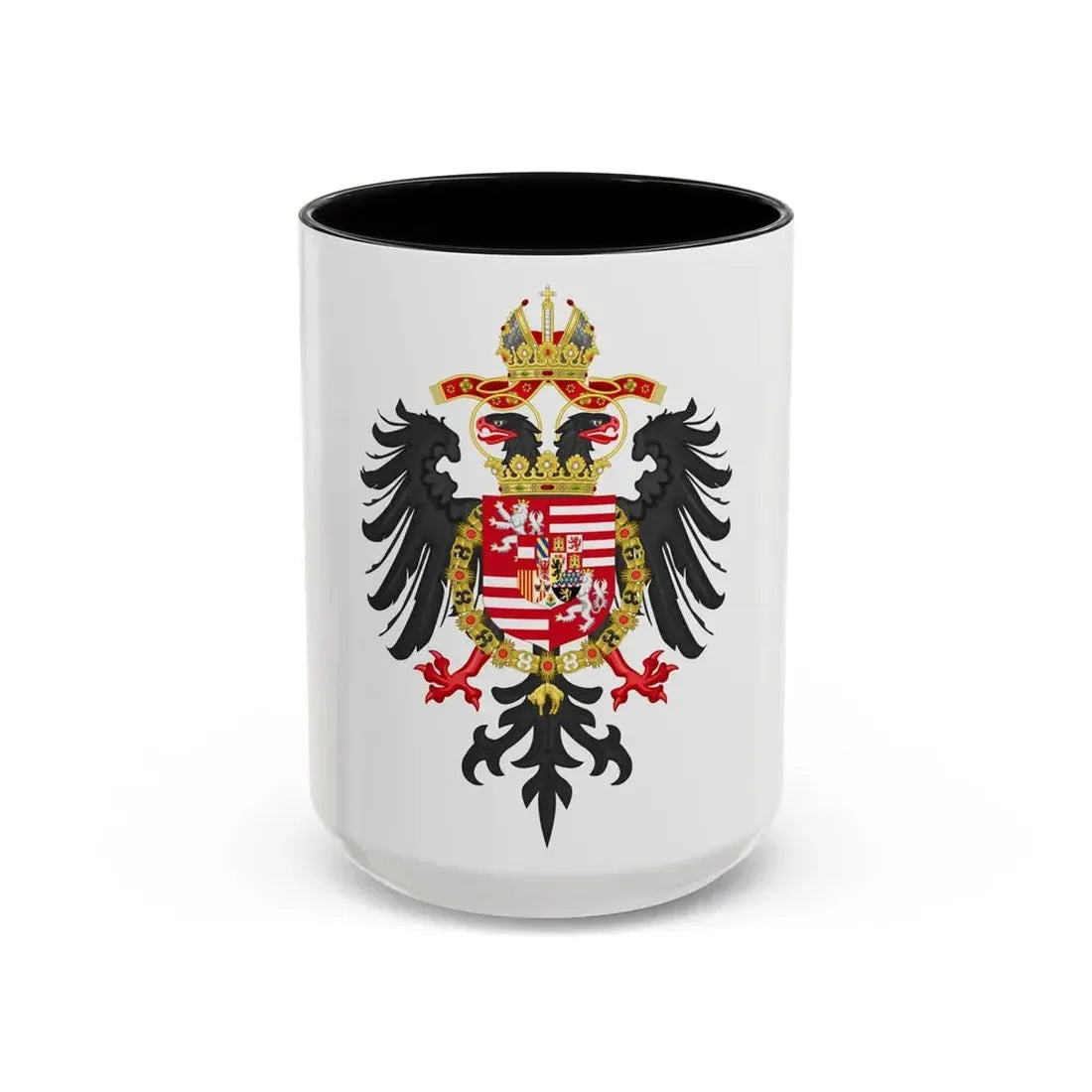 Greater Coat of Arms of Ferdinand I, Holy Roman Emperor - Accent Coffee Mug 15oz Black - Go Mug Yourself