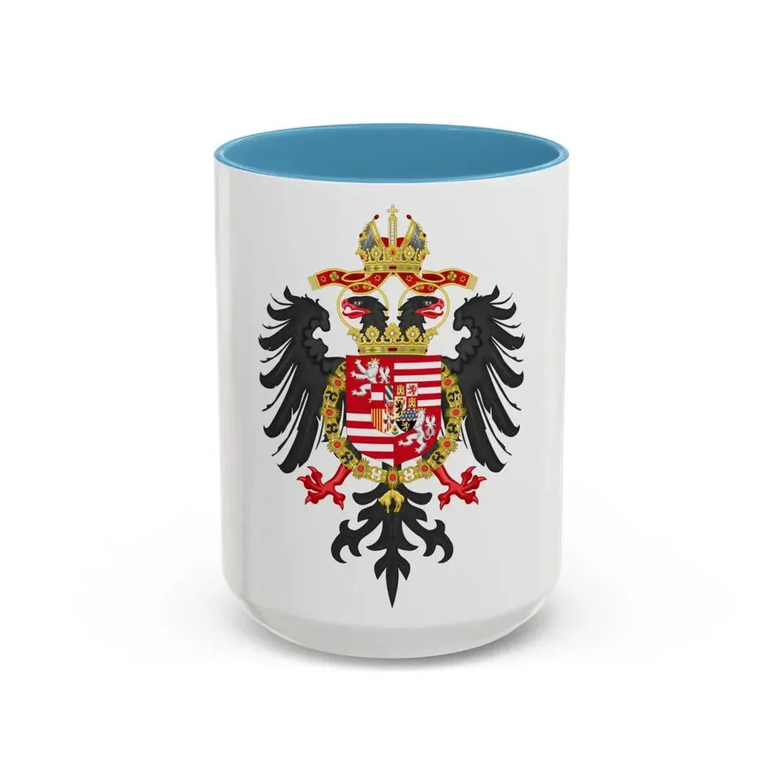 Greater Coat of Arms of Ferdinand I, Holy Roman Emperor - Accent Coffee Mug 15oz Light Blue - Go Mug Yourself