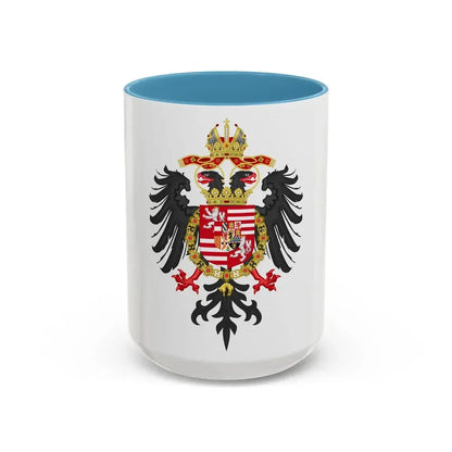 Greater Coat of Arms of Ferdinand I, Holy Roman Emperor - Accent Coffee Mug 15oz Light Blue - Go Mug Yourself