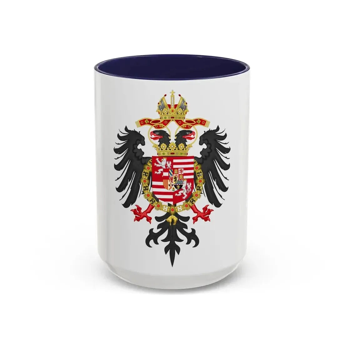 Greater Coat of Arms of Ferdinand I, Holy Roman Emperor - Accent Coffee Mug 15oz Navy - Go Mug Yourself
