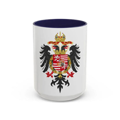 Greater Coat of Arms of Ferdinand I, Holy Roman Emperor - Accent Coffee Mug 15oz Navy - Go Mug Yourself