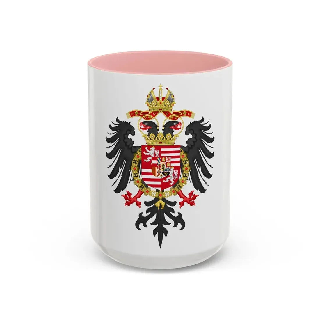 Greater Coat of Arms of Ferdinand I, Holy Roman Emperor - Accent Coffee Mug 15oz Pink - Go Mug Yourself