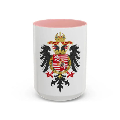 Greater Coat of Arms of Ferdinand I, Holy Roman Emperor - Accent Coffee Mug 15oz Pink - Go Mug Yourself