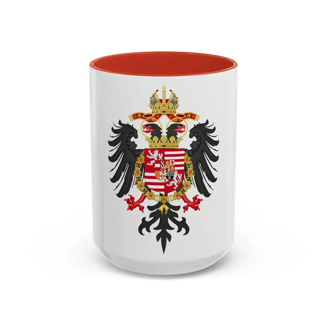 Greater Coat of Arms of Ferdinand I, Holy Roman Emperor - Accent Coffee Mug 15oz Red - Go Mug Yourself