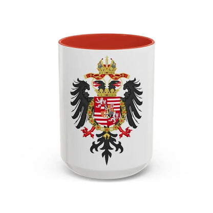Greater Coat of Arms of Ferdinand I, Holy Roman Emperor - Accent Coffee Mug 15oz Red - Go Mug Yourself