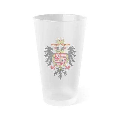 Greater Coat of Arms of Ferdinand I, Holy Roman Emperor - Frosted Pint Glass 16oz 16oz Frosted - Go Mug Yourself