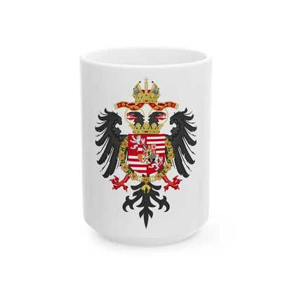 Greater Coat of Arms of Ferdinand I, Holy Roman Emperor - White Coffee Mug-15oz-Go Mug Yourself