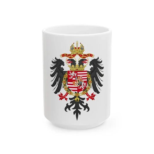 Greater Coat of Arms of Ferdinand I, Holy Roman Emperor - White Coffee Mug 15oz - Go Mug Yourself