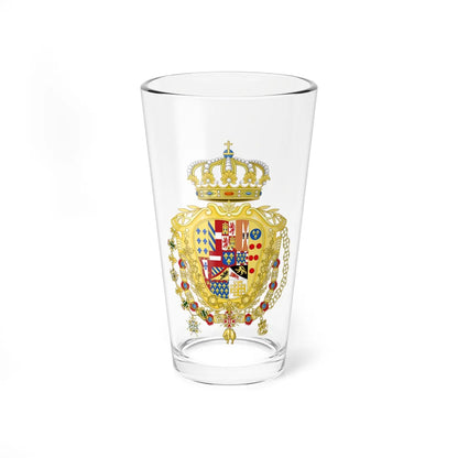Greater Coat of Arms of Ferdinand IV of Naples (Italy) (Coat of Arms) Pint Glass 16oz 16oz - Go Mug Yourself