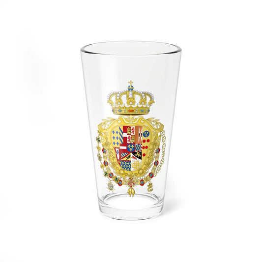 Greater Coat of Arms of Ferdinand IV of Naples (Italy) (Coat of Arms) Pint Glass 16oz 16oz - Go Mug Yourself