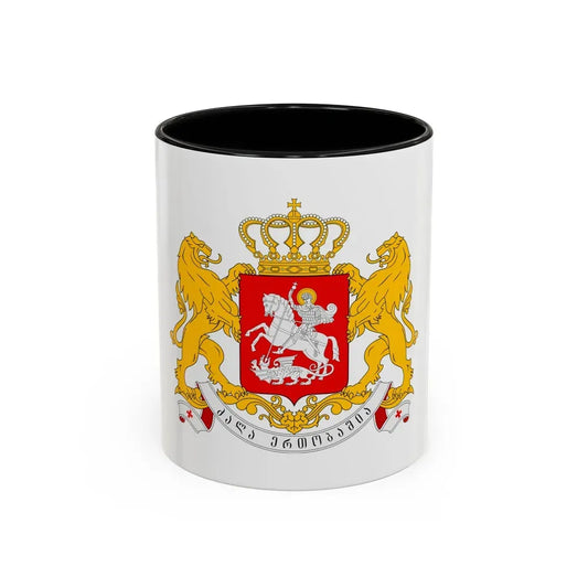 Greater coat of arms of Georgia - Accent Coffee Mug 11oz Black - Go Mug Yourself