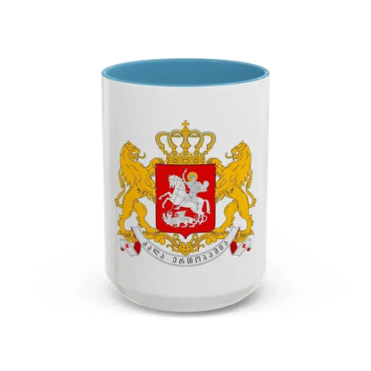 Greater coat of arms of Georgia - Accent Coffee Mug 15oz Light Blue - Go Mug Yourself