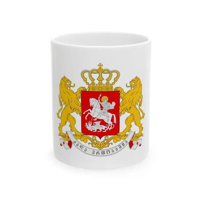 Greater coat of arms of Georgia - White Coffee Mug 11oz - Go Mug Yourself