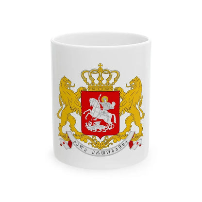 Greater coat of arms of Georgia - White Coffee Mug 11oz - Go Mug Yourself