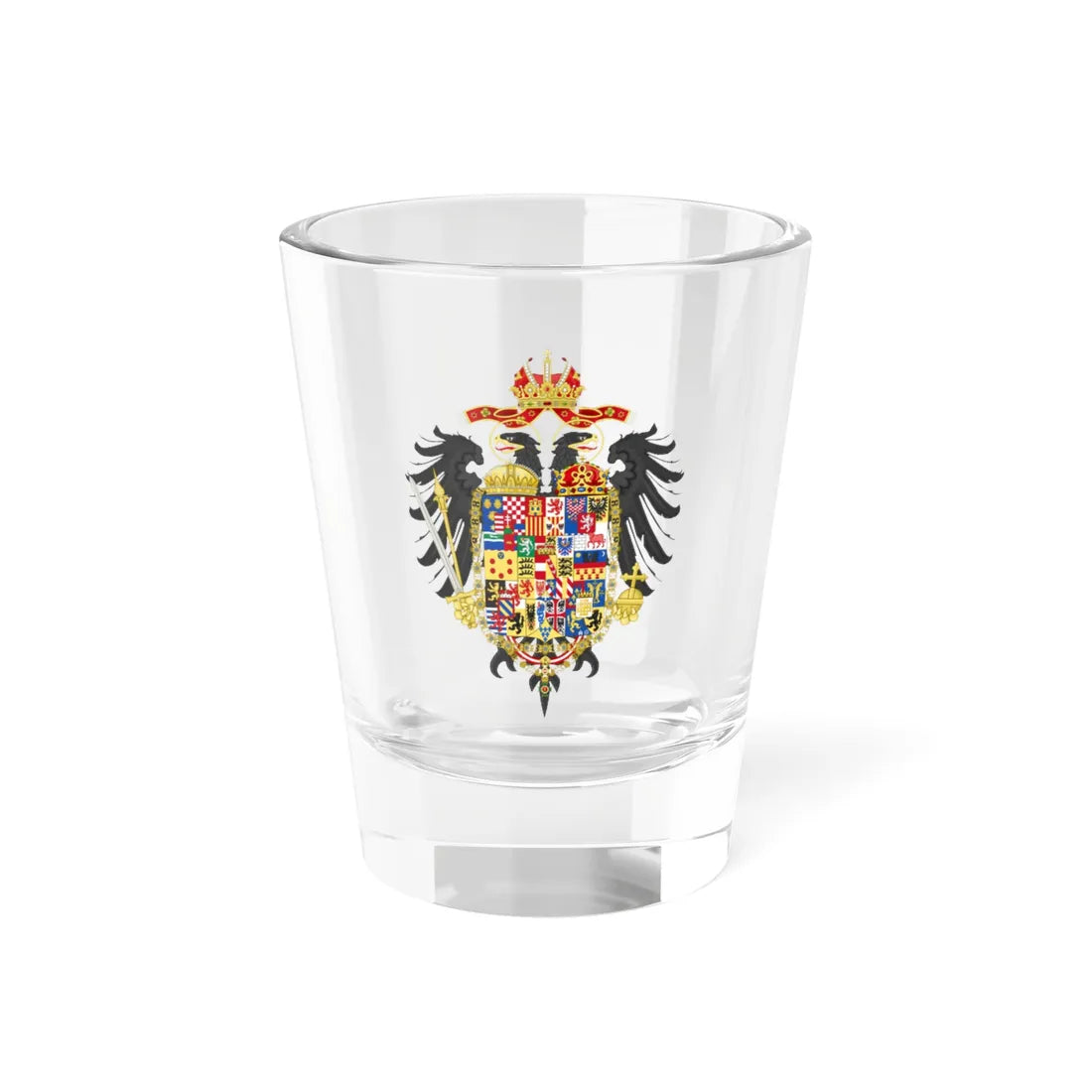 Greater Coat of Arms of Joseph II Holy Roman Emperor (Austria) (Coat of Arms) Shot Glass 1.5oz 1.5oz - Go Mug Yourself