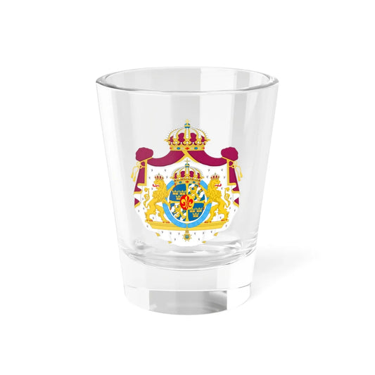 Greater coat of arms of Silvia Queen of Sweden (Sweden) (Coat of Arms) Shot Glass 1.5oz 1.5oz - Go Mug Yourself