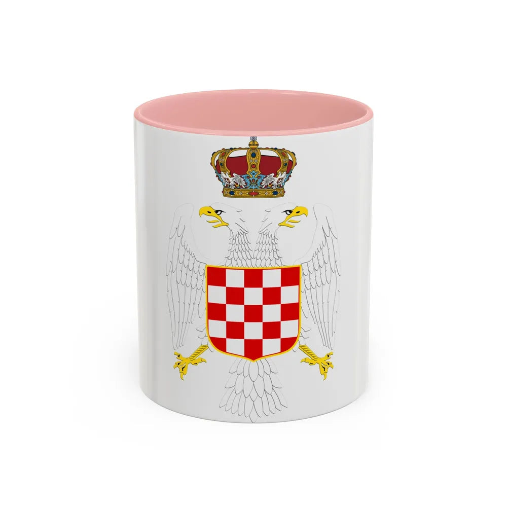 Greater coat of arms of the Banate of Croatia - Accent Coffee Mug 11oz Pink - Go Mug Yourself