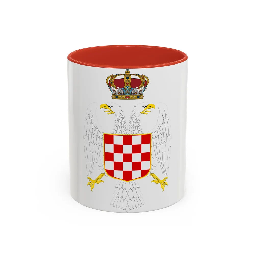 Greater coat of arms of the Banate of Croatia - Accent Coffee Mug 11oz Red - Go Mug Yourself