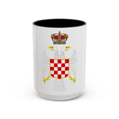 Greater coat of arms of the Banate of Croatia - Accent Coffee Mug 15oz Black - Go Mug Yourself