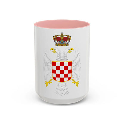 Greater coat of arms of the Banate of Croatia - Accent Coffee Mug 15oz Pink - Go Mug Yourself