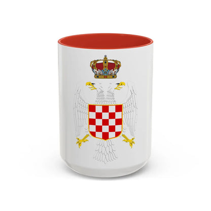 Greater coat of arms of the Banate of Croatia - Accent Coffee Mug 15oz Red - Go Mug Yourself