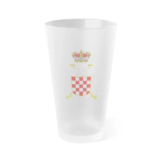Greater coat of arms of the Banate of Croatia - Frosted Pint Glass 16oz 16oz Frosted - Go Mug Yourself
