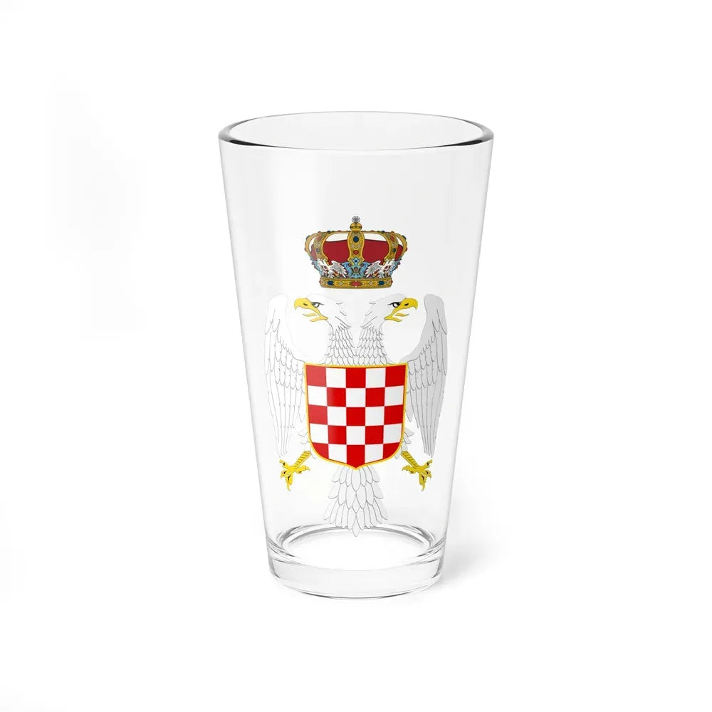 Greater coat of arms of the Banate of Croatia - Pint Glass 16oz 16oz - Go Mug Yourself