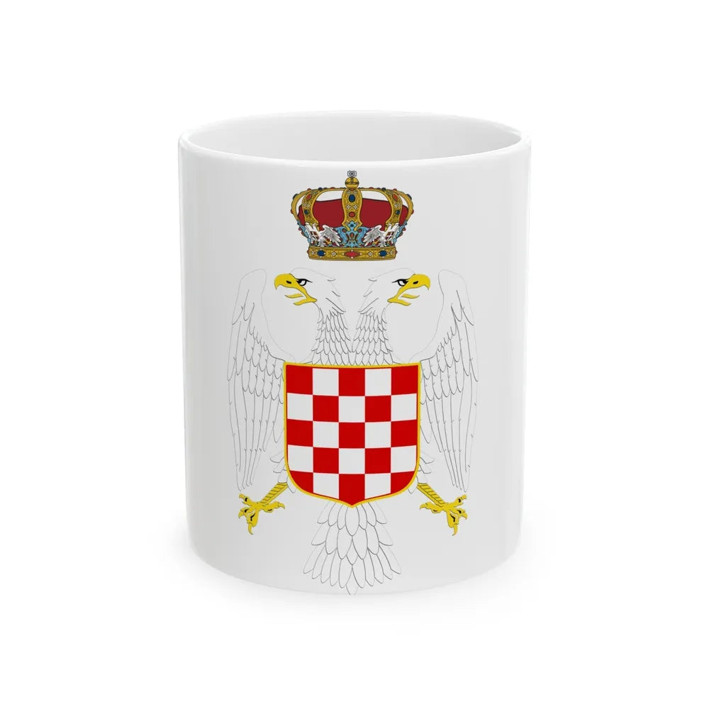 Greater coat of arms of the Banate of Croatia - White Coffee Mug-11oz-Go Mug Yourself