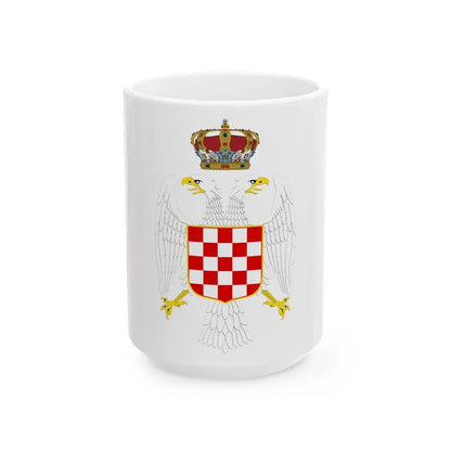 Greater coat of arms of the Banate of Croatia - White Coffee Mug 15oz - Go Mug Yourself