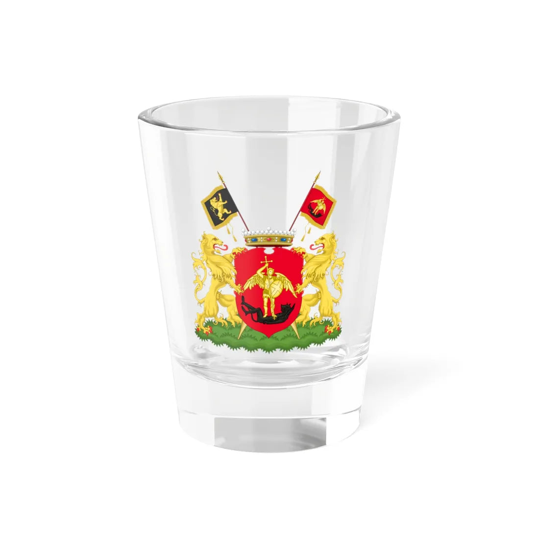 Greater coat of arms of the City of Brussels (Belgium) (Coat of Arms) Shot Glass 1.5oz 1.5oz - Go Mug Yourself