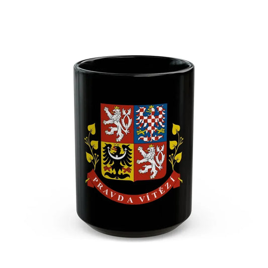 Greater coat of arms of the Czech Republic (Presidential version) - Black Coffee Mug 15oz - Go Mug Yourself