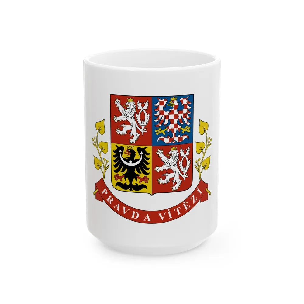 Greater coat of arms of the Czech Republic (Presidential version) - White Coffee Mug-15oz-Go Mug Yourself